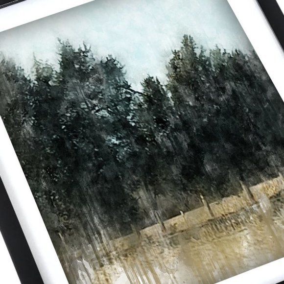 - Framed‎ Watercolor forest  wall art - Picture 3 of 4
